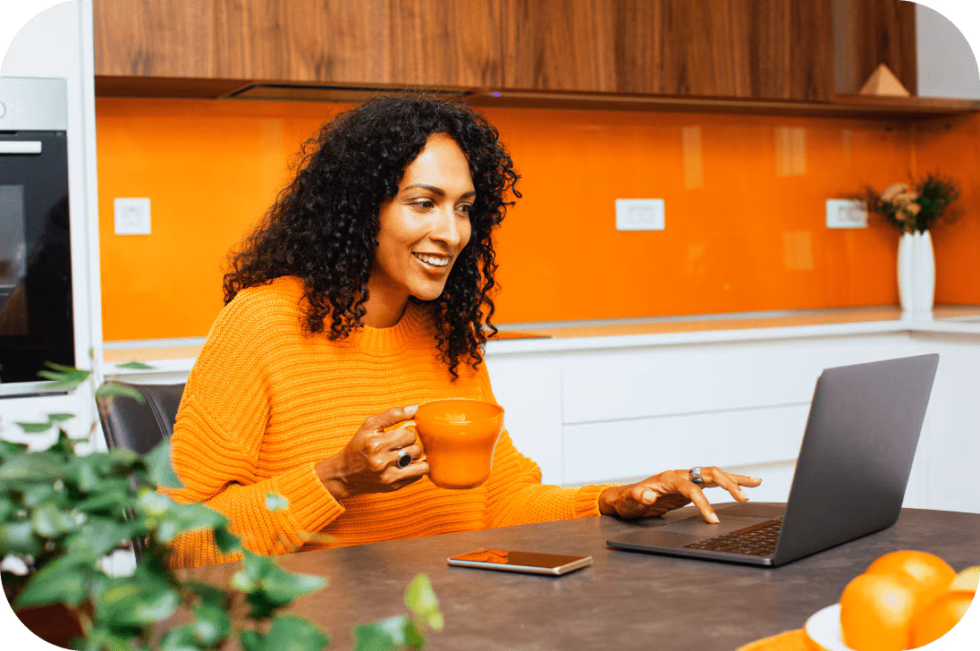 Person securely using a laptop